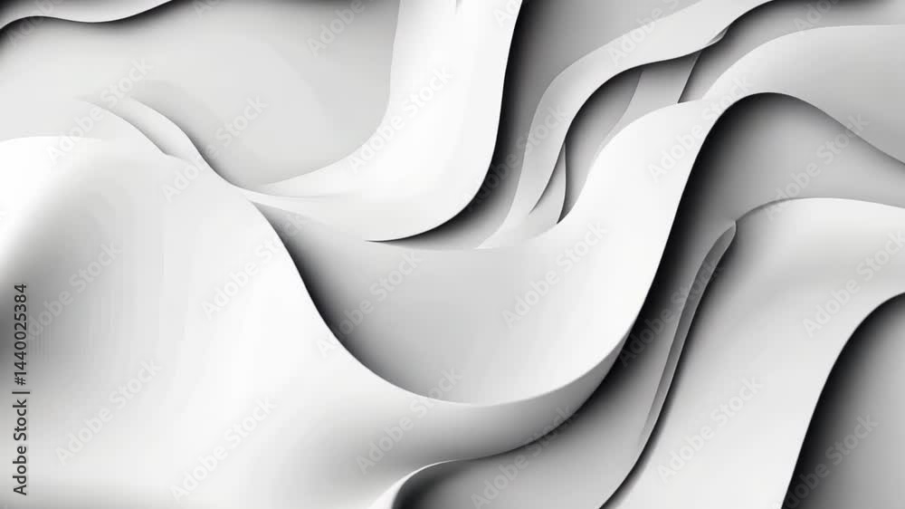 Poster dynamic curves and flowing shapes create an abstract monochromatic masterpiece in a serene artistic 