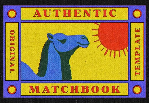 Authentic Retro Matchbook Printer Effect Mockup