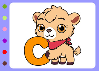 Cute camel cartoon. Hand drawn cartoon bee illustration