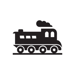 Fototapeta premium Train Moving Forward Silhouette Icon