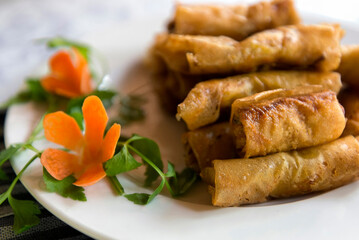 Vietnamese spring rolls or crispy rolls