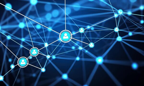 Abstract network connection structure. Concept of social network connections, global communication, and digital technology.
