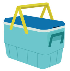 Efficient Cooling System.cooler box.llustration of a cooler box for camping.portable fridge for cold food drinks cool beer