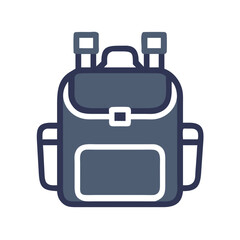Blue Backpack Isolated on Black Background, Minimalist Style Backpack Vector