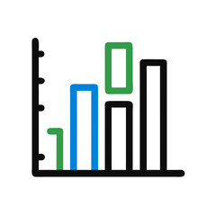 Bar Graph Illustration on Black Background Showing Growth and Analytics