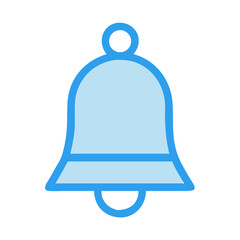 Simple blue notification bell icon on black background for alert designs.