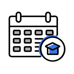 Abstract Education Icon with Graduation Cap and Grid on Black Background