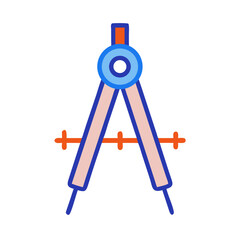 Geometric Compass Tool Illustration: Precision Measurement and Technical Drawing