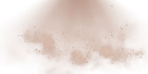 A glowing Chocolate Brown spotlight illuminates a misty atmosphere with sparkling particles, evoking a cosmic feel.