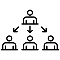 Delegation Icon – Teamwork and Leadership Symbol for Task Assignment, Management, and Workflow Efficiency