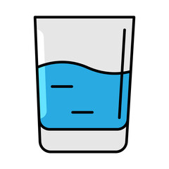 Glass of water icon. Aqua or liquid thin line illustration.
