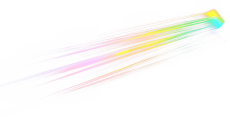 Rainbow Light Trail Overlay Effect Isolate on Transparent Background, cutout, png