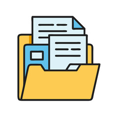 Folder Icon with Documents: File Management, Organization, and Data Storage