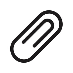 Black Paperclip Icon on Dark Background, Office Supply, Symbol