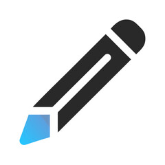 Blue Pencil Icon: Modern Graphic Design for Writing and Creative Projects