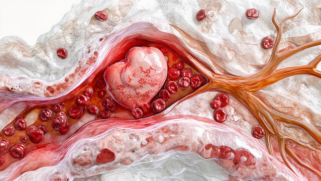 Realistic close-up of inflamed veins under skin, thrombophlebitis concept, high detail, clinical lighting, ideal for medical education use 