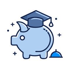 Education Savings: Piggy Bank with Graduation Cap for Educational Funding