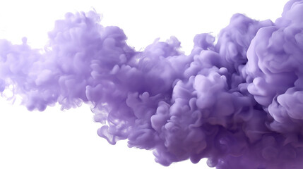 Fototapeta premium beautiful swirling lavender smoke isolated on white background