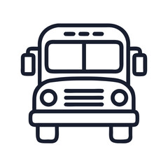 School Bus Icon on Black Background - Transportation, Education, and School