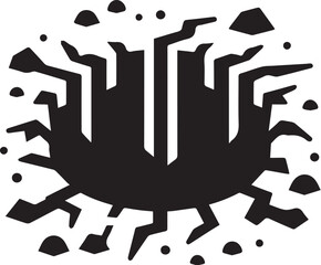 cracked hole in the ground