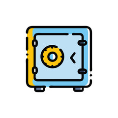 safe vault secure storage on white background for web and graphic design