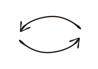 万年筆で描いたような手書き風の矢印