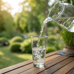water pouring in glass 