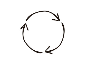 万年筆で描いたような手書き風の矢印