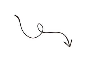 万年筆で描いたような手書き風の矢印