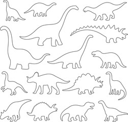 set of silhouettes of animel vector