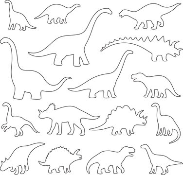 set of silhouettes of animel vector