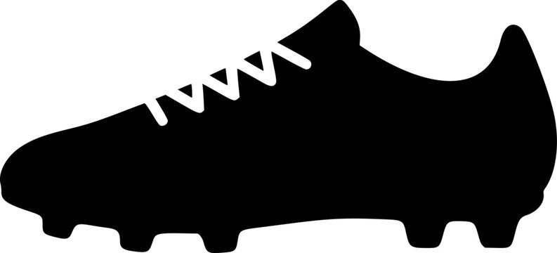 a black and white vector logo outline of a soccer player cleat icon