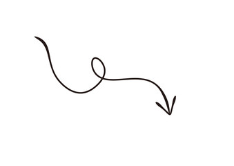 万年筆で描いたような手書き風の矢印