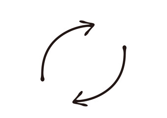 万年筆で描いたような手書き風の矢印