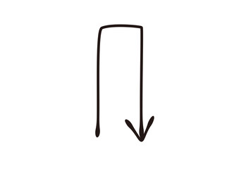 万年筆で描いたような手書き風の矢印