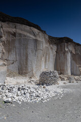 Sillar is the whitish-pink volcanic rock that is common in the Arequipa region, Peru