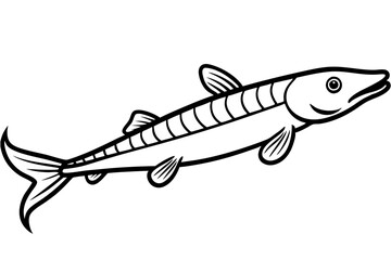 Elegant Oarfish Line Art