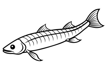 Elegant Oarfish Line Art
