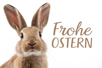 Fototapeta premium Cute Light Brown Rabbit Close-Up with 