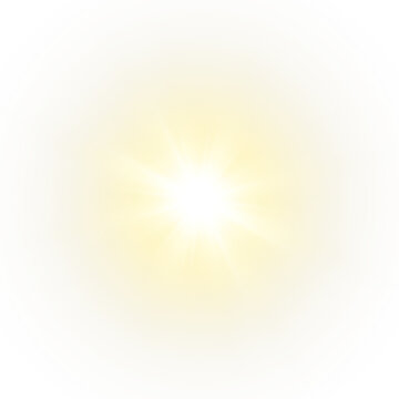 Vector transparent sunlight with sun glare. Overlay, Sun rays and glare, Sun, sunrays, light transitions, lens flare, light leaks and glare in PNG format. PNG sunlight flare. Golden flash and glare.	