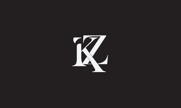 KZ, ZK , Z , K , Abstract Letters Logo Monogram	
