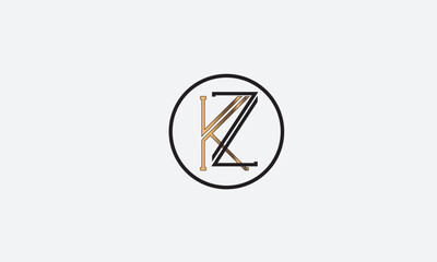 KZ, ZK , Z , K , Abstract Letters Logo Monogram	