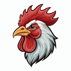 Cartoon Rooster Head Illustration