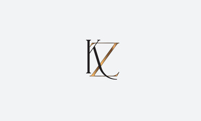 KZ, ZK , Z , K , Abstract Letters Logo Monogram	