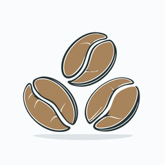 Obraz premium Three Coffee Beans Design Logo Branding Element