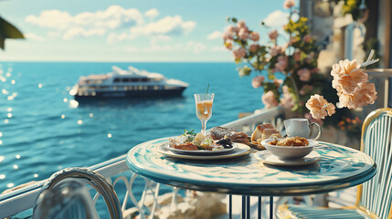 Coastal breakfast overlooking the sea