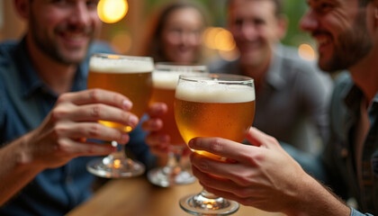 Casual Indoor Social Gathering with Friends Enjoying Beer