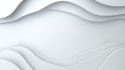 Obraz premium Elegant White Paper Cut Background with Layered Wavy Shapes white background paper cut abstract art