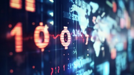 Fototapeta premium Global Financial Data Visualization: Digital Currency and Market Trends
