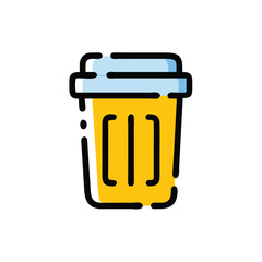 trash bin on white background for web and graphic design